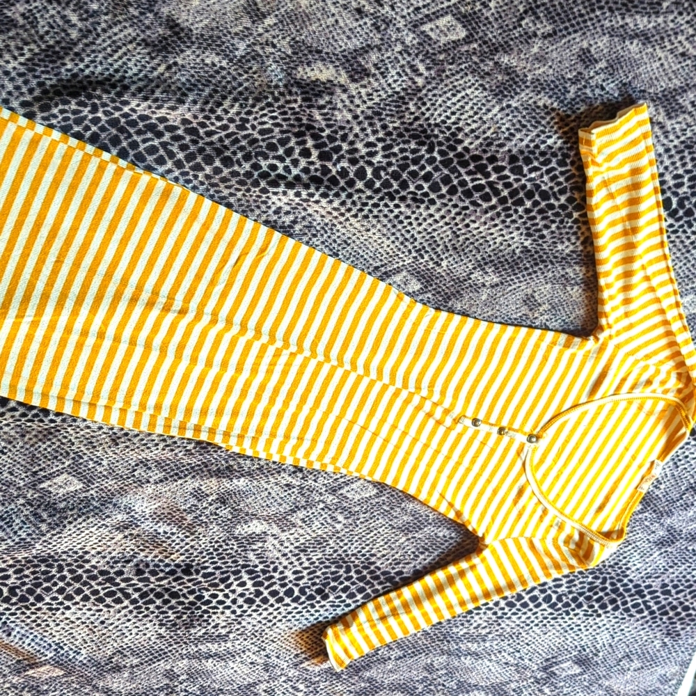 Heart Hips, striped, yellow dress S